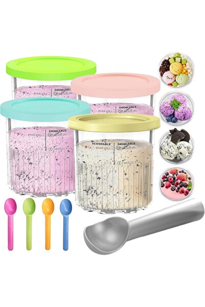 007 Pack of 4 Creami Tubs and Lids for Ninja NC500/NC501 (24 oz) - YOUlDIANZI