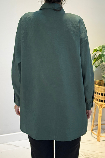 Ceremony Πουκάμισο με μακρύ μανίκι με λεπτομέρεια με κουμπιά 6146 Emerald