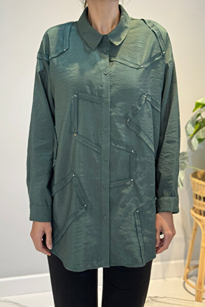 Ceremony Πουκάμισο με μακρύ μανίκι με λεπτομέρεια με κουμπιά 6146 Emerald