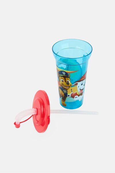 P:OS Handels GmbH كوب بلاستيكي مع شفاطة بتصميم دورية المخلب، سعة 430 مل، متعدد الألوان