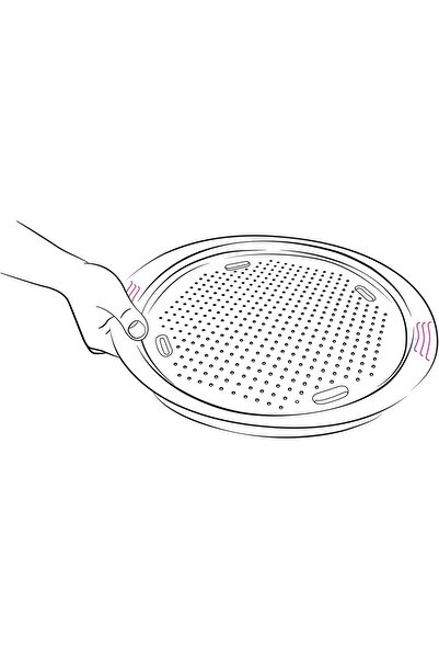 TEFAL Easy Grip 34 cm Pizza Pan, Carbon Steel, Non-Stick, Dark Grey