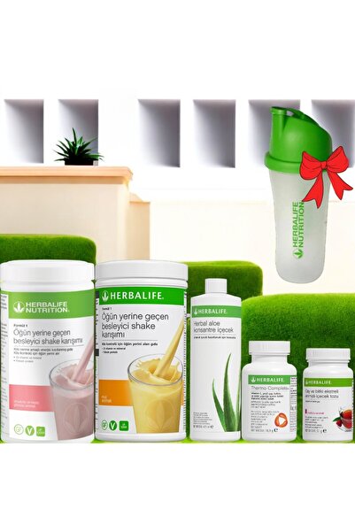 Herbalife SHAKER  HIZLANDIRILMIŞ SET 1 AHUDUDULU 1 MUZLU FORMÜL 1 SHAKE 1 ALO...