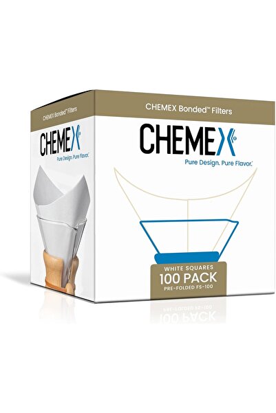 Chemex فلاتر قهوة مربعة كلاسيكية، 100 قطعة - عبوة حصرية