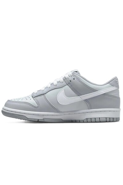 Nike Dunk Low Leather Unisex Sneaker Hakiki Deri Günlük Spor Ayakkabı Gri