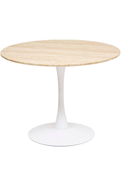 Atmosphera Créateur D'intérieur Atmosphera Elias round table, 102x74 cm, MDF and metal, beige and white