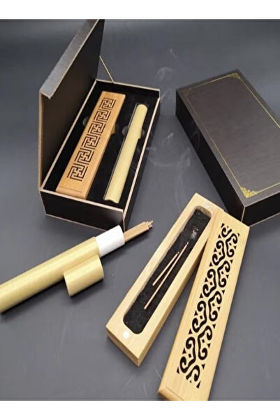 Primo Plus 16-Piece Cambodian Incense Stick And Oud Bakhoor Burner Gift Set Beige Incense Sticks