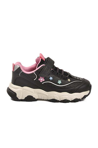Cool Black Velcro Girls' Sneakers