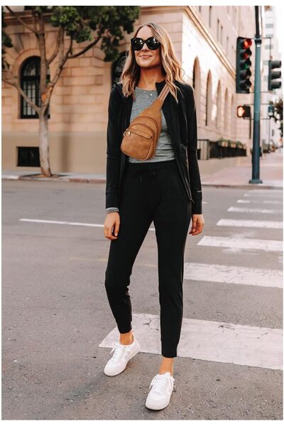 BOSTANTEN Leather Sling Bag For Women Small Crossbody Bag Fanny Pack Shoulder Chest Bag