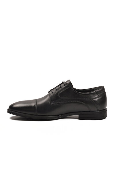 Fosco Black Genuine Leather Large Size Men's Classic Shoes