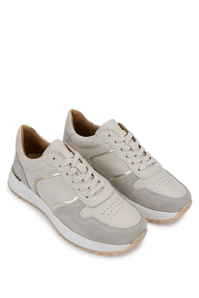 Tamer Tanca Kadın Hakiki Deri Bej Süet Sneakers & Spor Ayakkabı