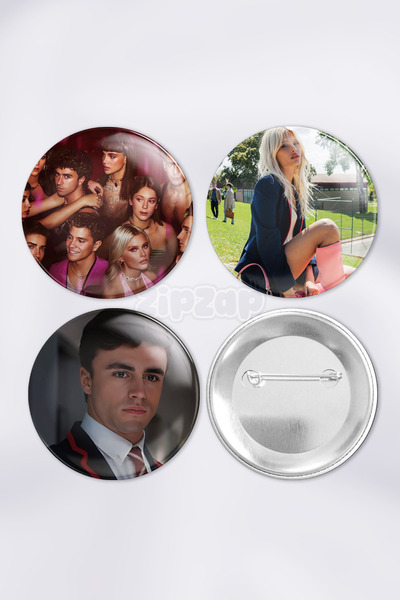 ZipZap Set de insignă cu buton cu ac pentru decorarea geanților din seria Eli...