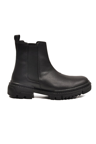 Aspor Black Men's Chelsea Boots with Fleece Inside