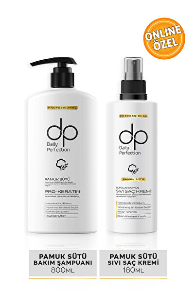 dp Daily Perfection Şampuan Pamuk Sütü 800 ml & Sıvı Saç Bakım Kremi 180 ml Set