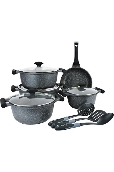 Prestige Essentials 12-piece Cast Cookware Set (PR80965) - Black