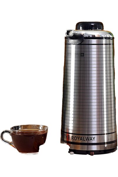 ROYALFORD Thermal Insulated Coffee Flask, 1.6 L, Silver, RF5754