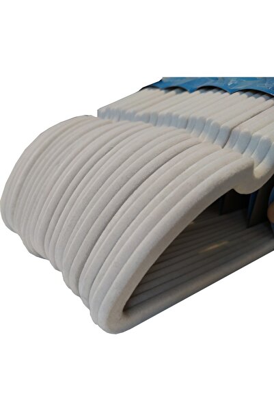 Lorin Kadife Kalpli Kaydırmaz Askı Bej Renk 15 Adet