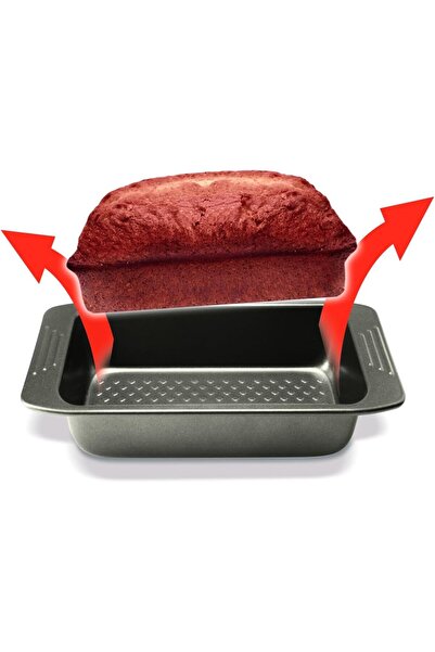 TEFAL Easy Grip Rectangular Cake Pan 12 x 25 cm, Carbon Steel, Large Handles, Non-Stick, Dark Grey