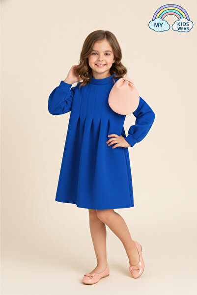 My Kids Wear Kız Çocuk Şık Dökümlü Doğum Günü Elbisesi 3-10 Yaş 12236