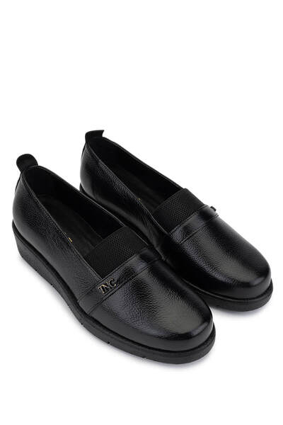 Tamer Tanca Women's Genuine Leather Black Floter Casual Shoes