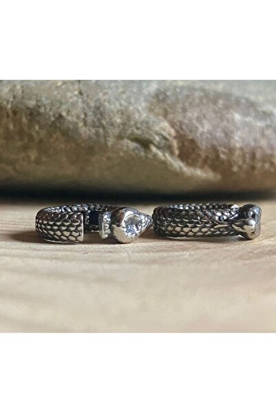 Viking Snake Design S+ Quality 316L Stainless Tarnish-Free Steel Compression Earrings Pair