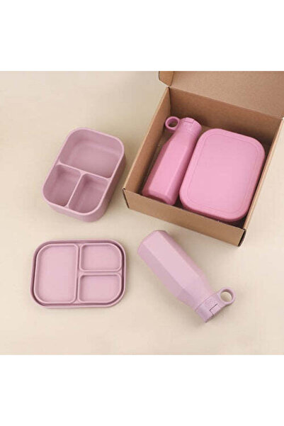 OEM Set de prânz din silicon cu sticlă și cutie de prânz compartimentată