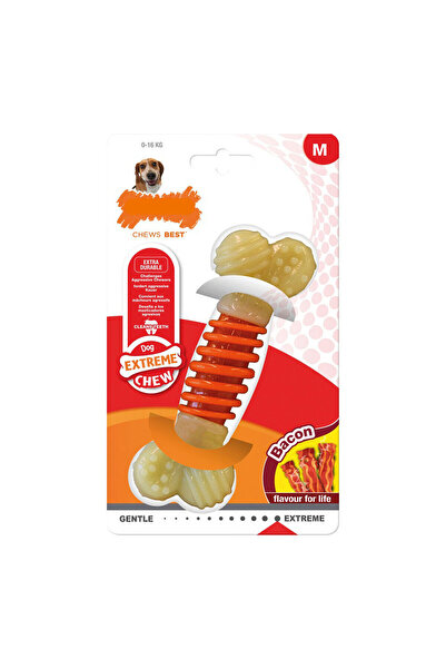Nylabone Jucărie de mestecat pentru câini Extreme Chew Pro Action Bacon, mărimea M, nailon