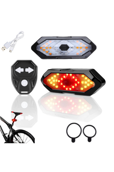 Other LUMINĂ DE BICICLETĂ CU SEMNALIZARE, SPATE, 5 MODURI, TELECOMANDĂ, REÎNC...