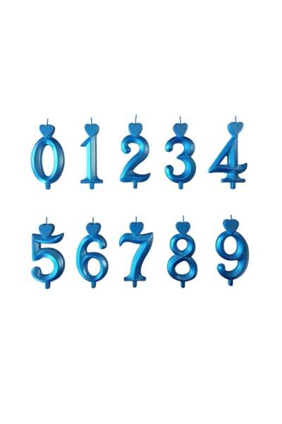 Lumea Set luminari cifre Albastru, 100 buc. -