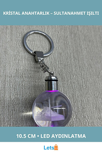 Letsii سلسلة مفاتيح كريستالية بتصميم سلطانة مهاتم مع إضاءة LED مقاس 10.5 سم