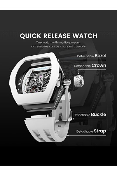 Tsar Bomba Ceas bărbătesc TB8218(1+7)FKM-03, Automat, 46mm, 5ATM