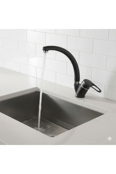 Sema 40 MM Kısa Kuğu Borulu Eviye Mix Muftak Bataryası (SİYAH) – Şıklık ve Er...