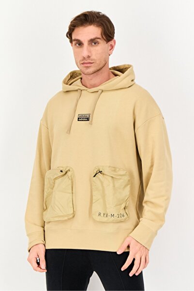 adidas Men Sportwear Fit Long Sleeve Outdoor Hoodie, Beige