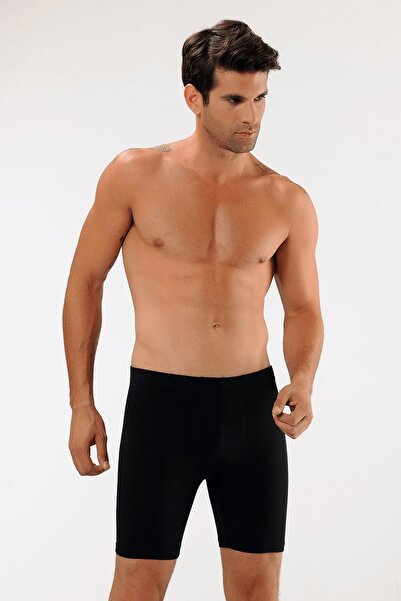 OBJE Siyah Pamuklu Uzun Boxer