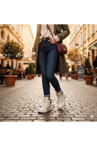 ZEYTUK Cream Sneakers Vegan Women's Boots