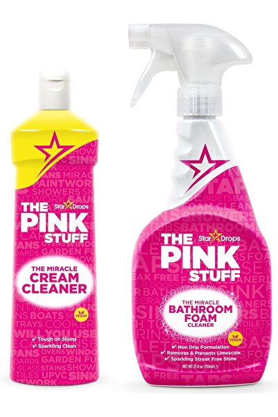 Stardrops - مجموعة منظف رغوة الاستحمام الوردي ومنظف الكريم (رذاذ رغوة كريمي و...