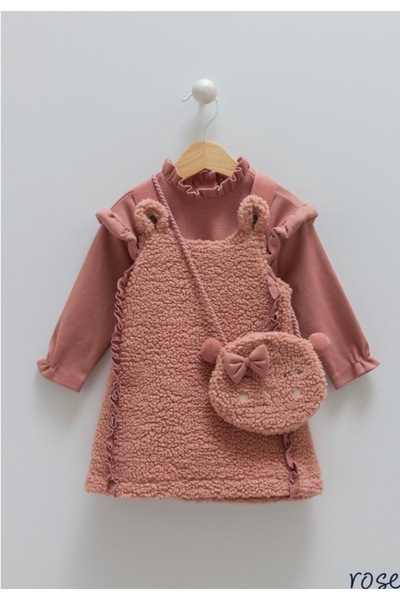 Caramell فستان للفتيات الصغيرات من لوكسبير مع حقيبة