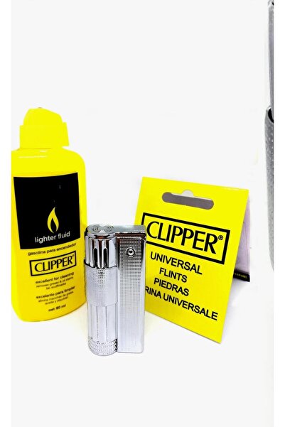 İNDİRİM CENTER Rüzgar Korumalı Benzinli Metal Muhtar Çakmağı Benzini ve Taşı Süper Set