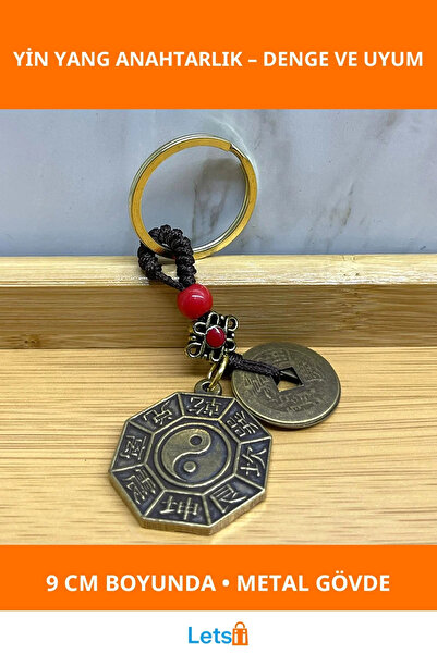Letsii سلسلة مفاتيح أنيقة بتصميم يين يانغ المعدني