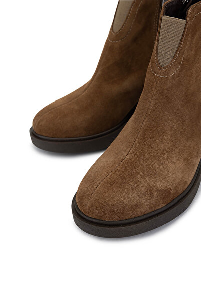 Tamer Tanca Kadın Hakiki Deri Taba Süet Topuklu Bot