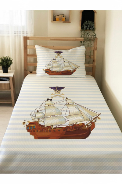 milroma Pirate Ship Patterned Children's Pique Set