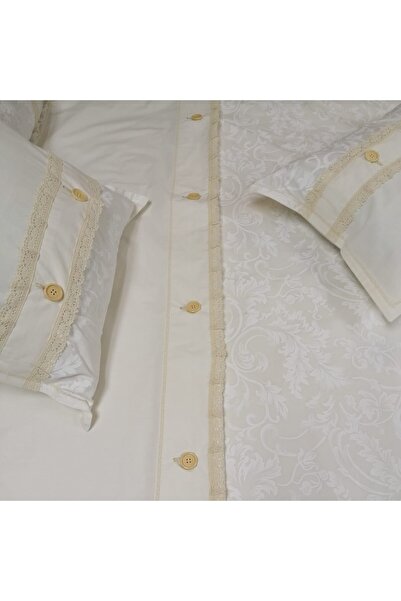 Casa Bucuriei Victoria 8-piece double bed linen set, pastel beige, 100% cotton, sheet 280×300, duvet cover 220×2