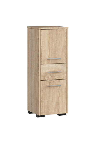 SERSIMO Dulap de baie tip coloană cu 2 uși și sertar, PAL laminat, 30x30x85 cm, stejar sonoma