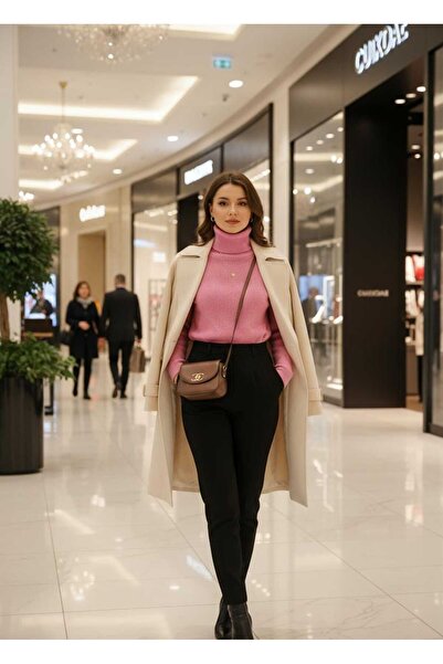 Tradinyom Kadın Boğazlı Yumuşak Triko Body Kazak