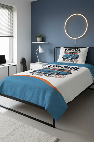 milroma Vintage Car Patterned Children's Pique Set