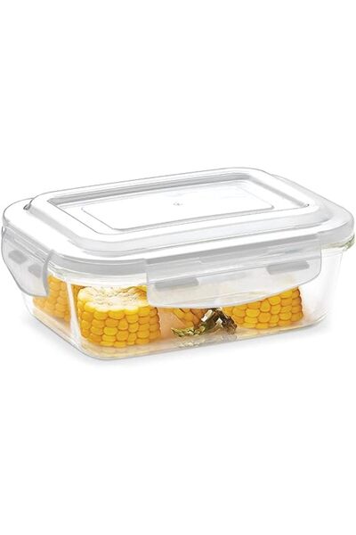 Borosil وعاء تخزين طعام مستطيل من زجاج البورسليكات من كليب-إن-ستور - سعة 1.04...