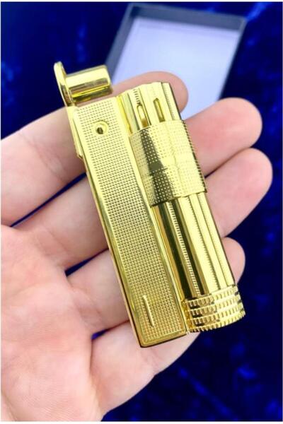 İNDİRİM CENTER Rüzgar Korumalı Benzinli Metal Muhtar Çakmağı Gold Renk