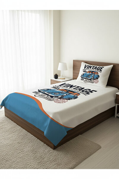 milroma Vintage Car Patterned Children's Pique Set