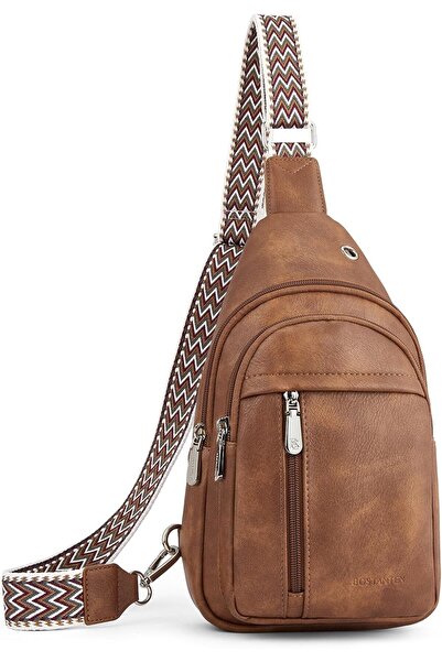 BOSTANTEN حقيبة كتف نسائية جلدية مع حزام جيتار قابل للتعديل