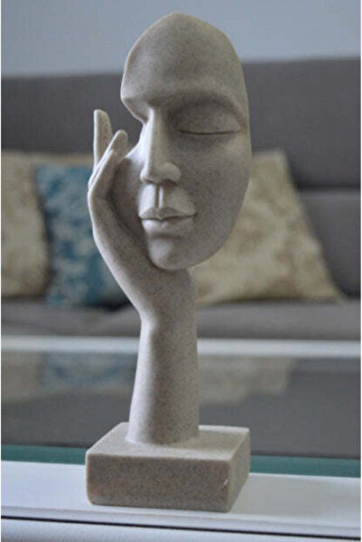 OEM Decorative resin statuette "Face of Reflection" – 25 cm, sand