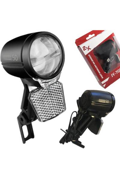 Other Dynamo-powered front bicycle lamp with dusk sensor, double lens